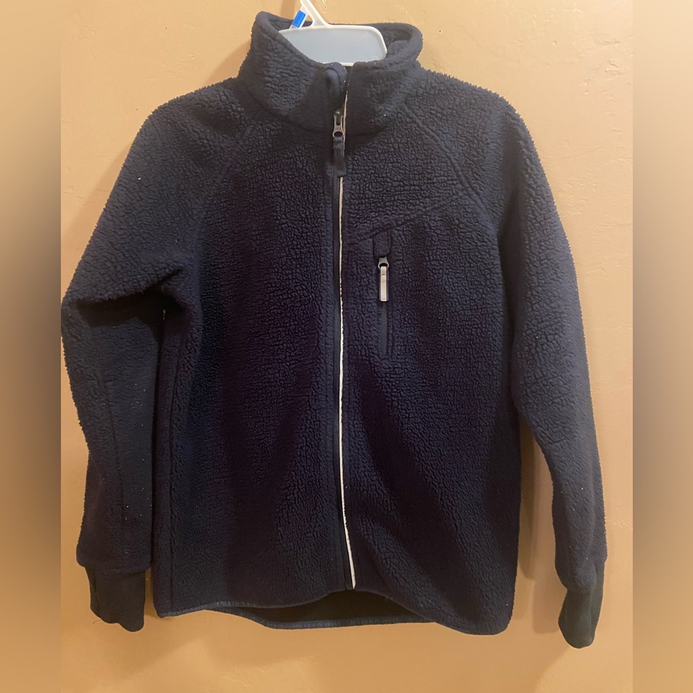 ECO SOFT PILE WIND FLEECE JACKET size 11/12 yrs navy blue zip up